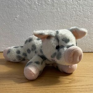 Aurora Plush Pig Gray Spotted Piglet 2019 Stuffed Animal Floppy Lay Flat toy  9"